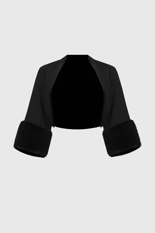 244914 Cropped Fur Cuff Bolero