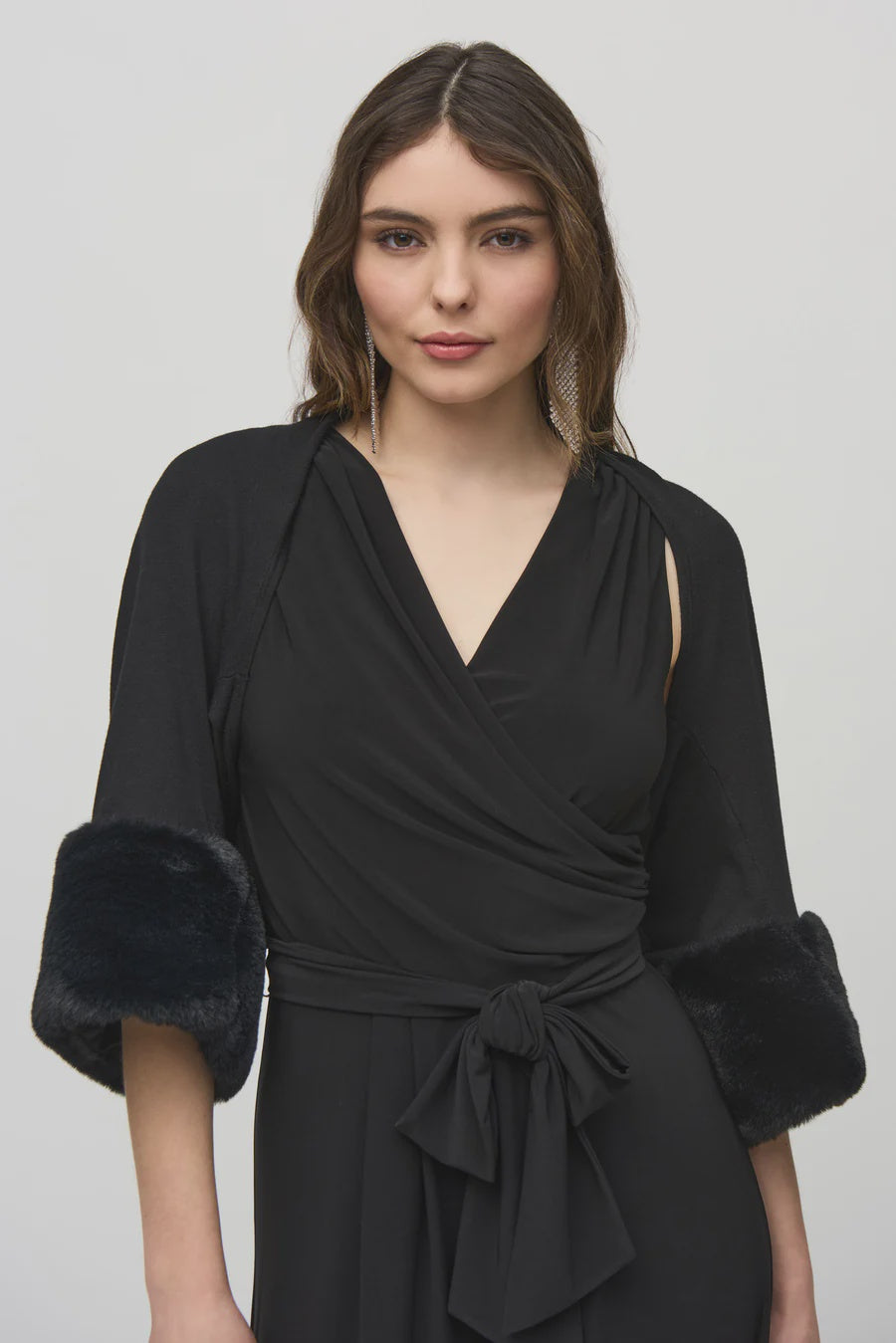 244914 Cropped Fur Cuff Bolero