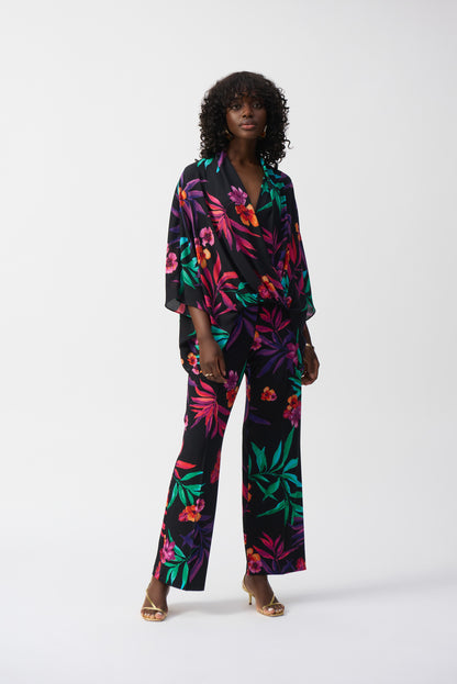 251127 Georgette Tropical Print Wrap