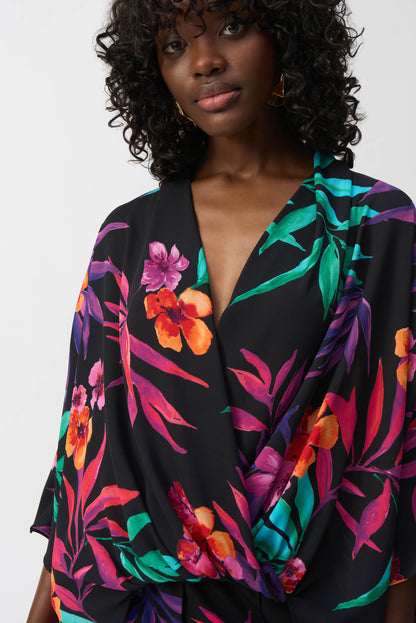 251127 Georgette Tropical Print Wrap