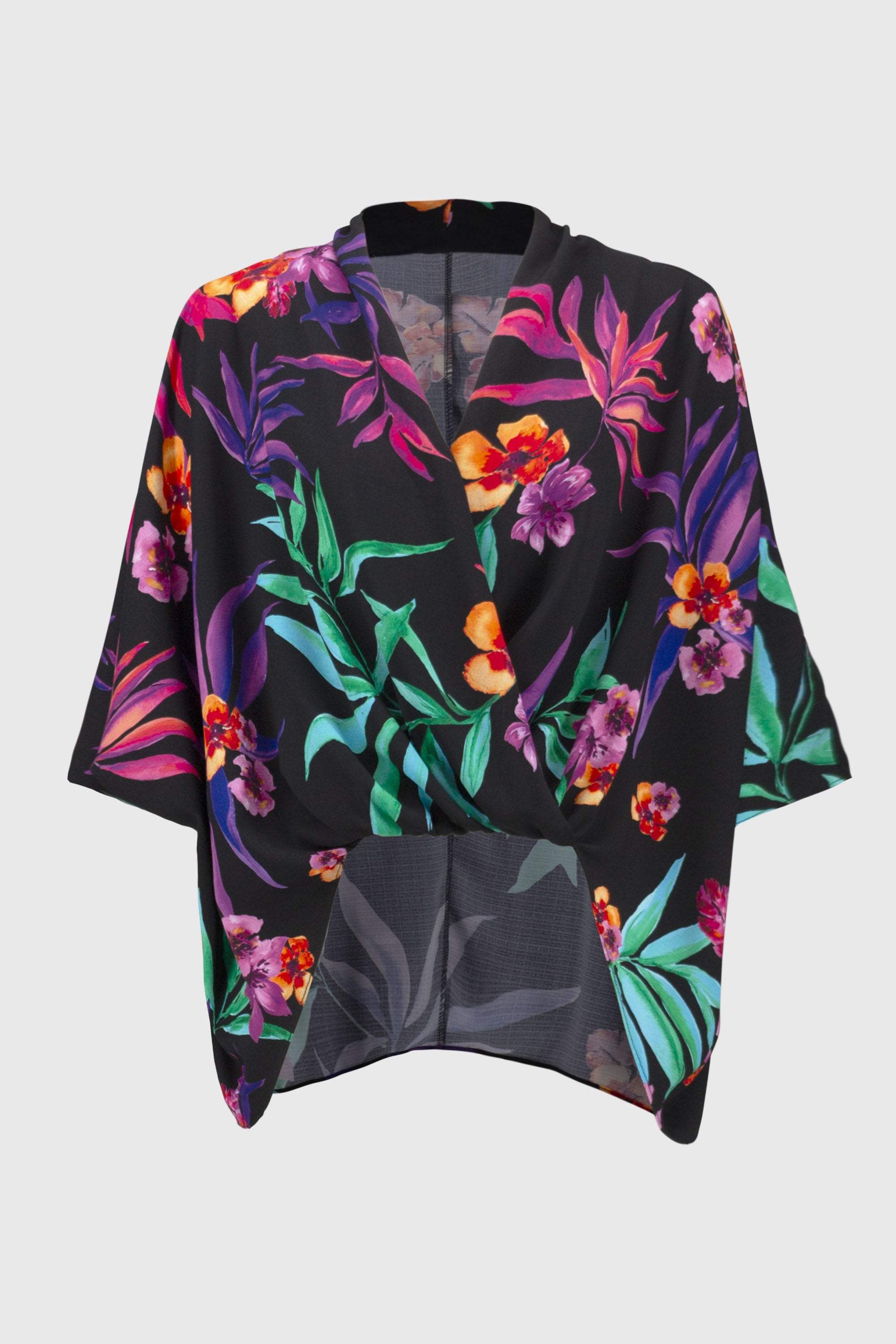 251127 Georgette Tropical Print Wrap