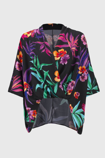 251127 Georgette Tropical Print Wrap