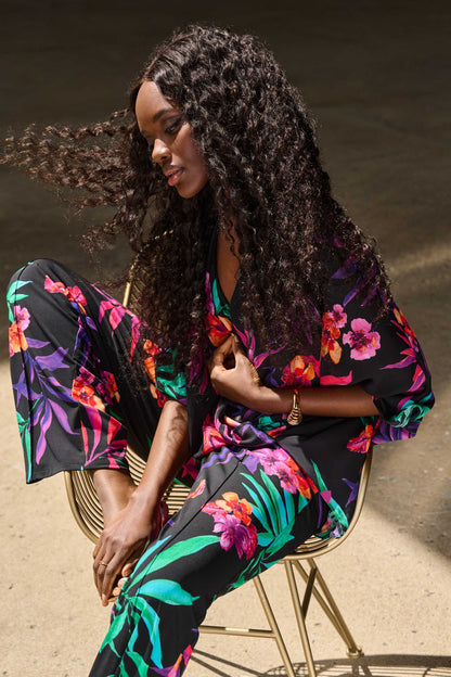 251127 Georgette Tropical Print Wrap