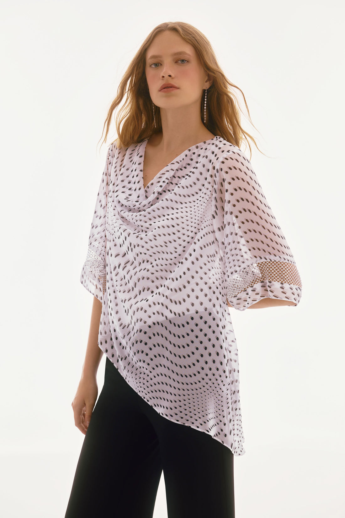 Chiffon Dot Print Layered Top Signature - Joseph Ribkoff
