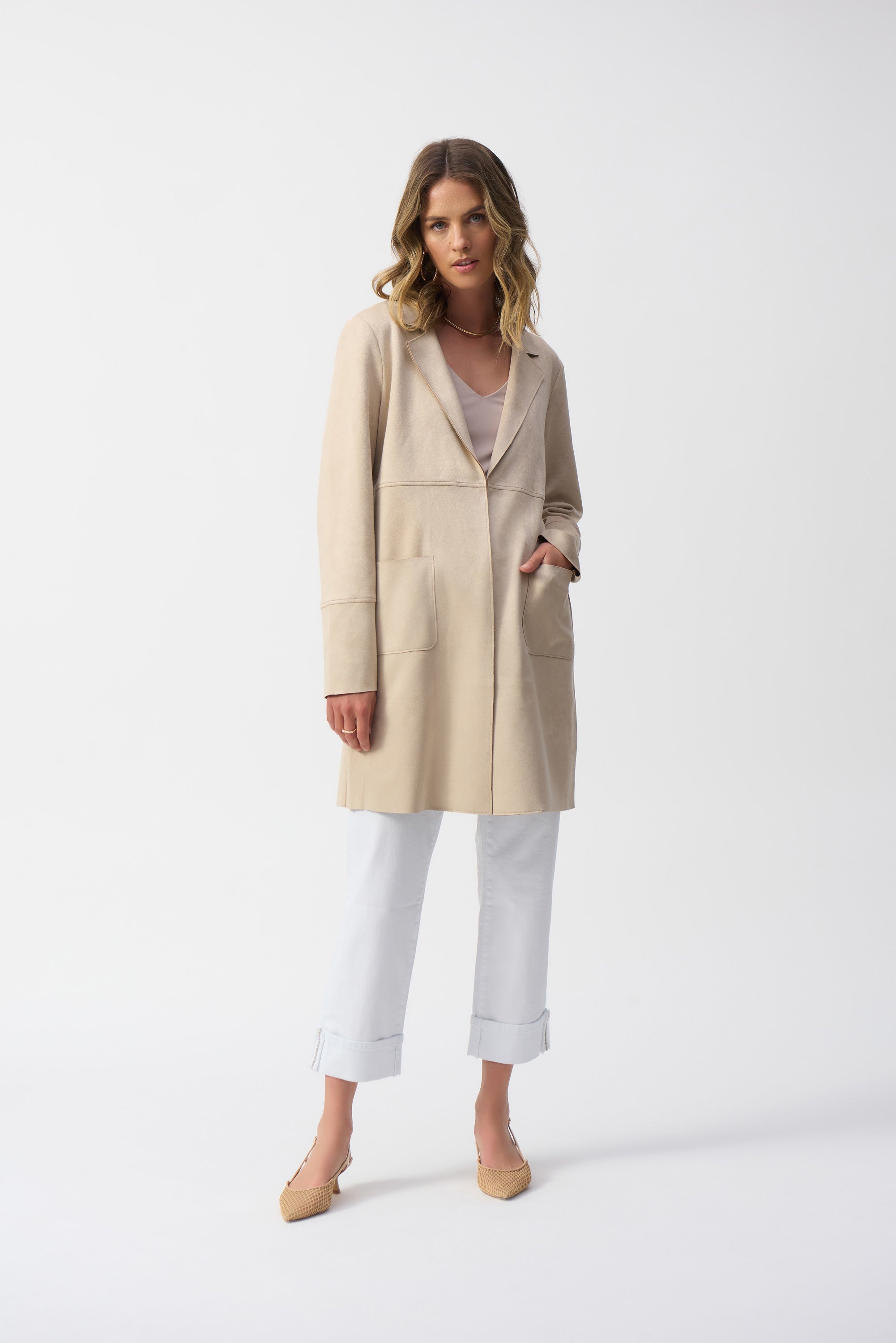 251941 Faux Suede Straight Jacket