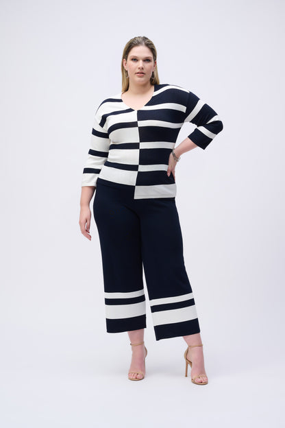 251945 - Placement Stripe Sweater Knit Culotte