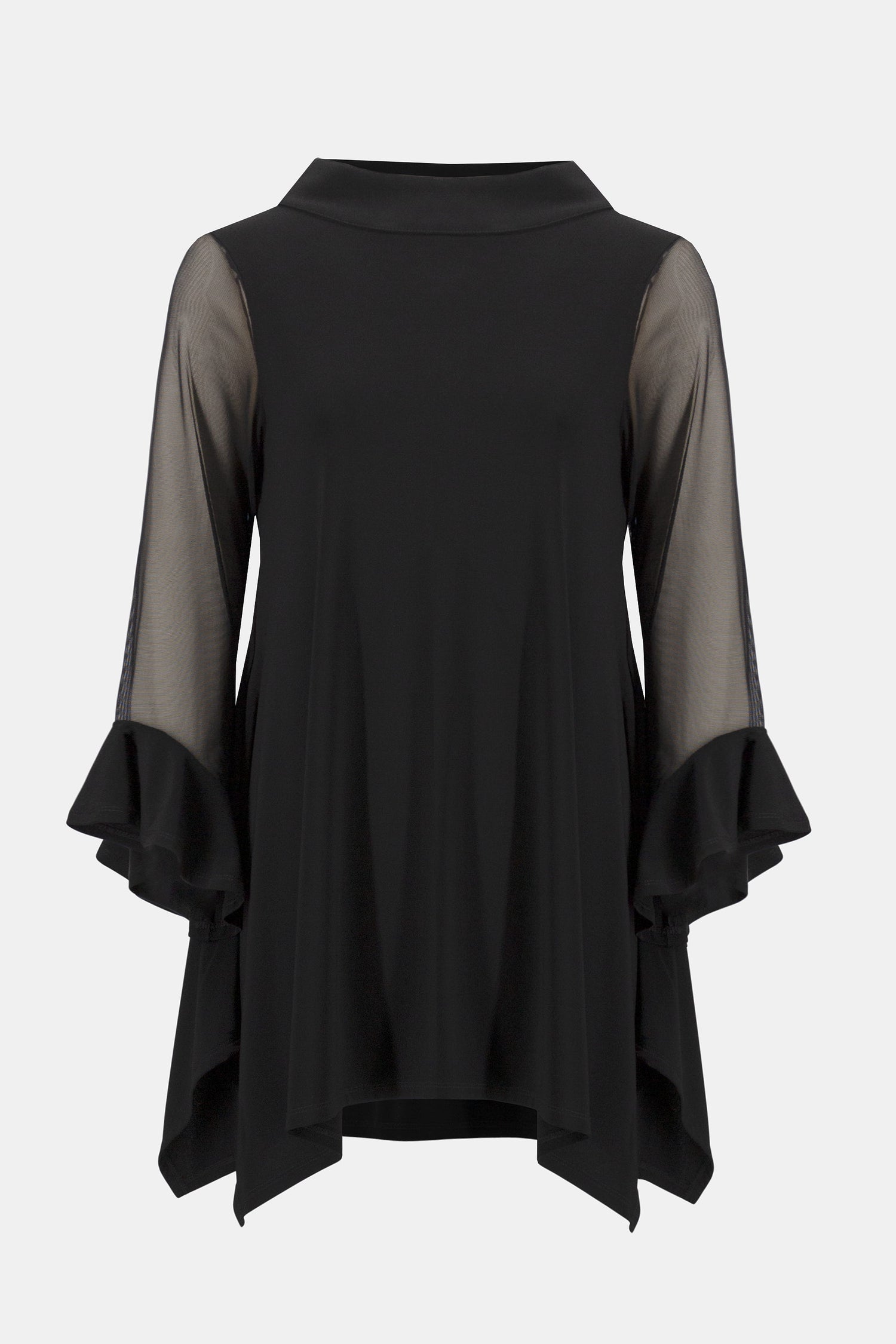 Silky Knit and Mesh Handerkerchief Tunic