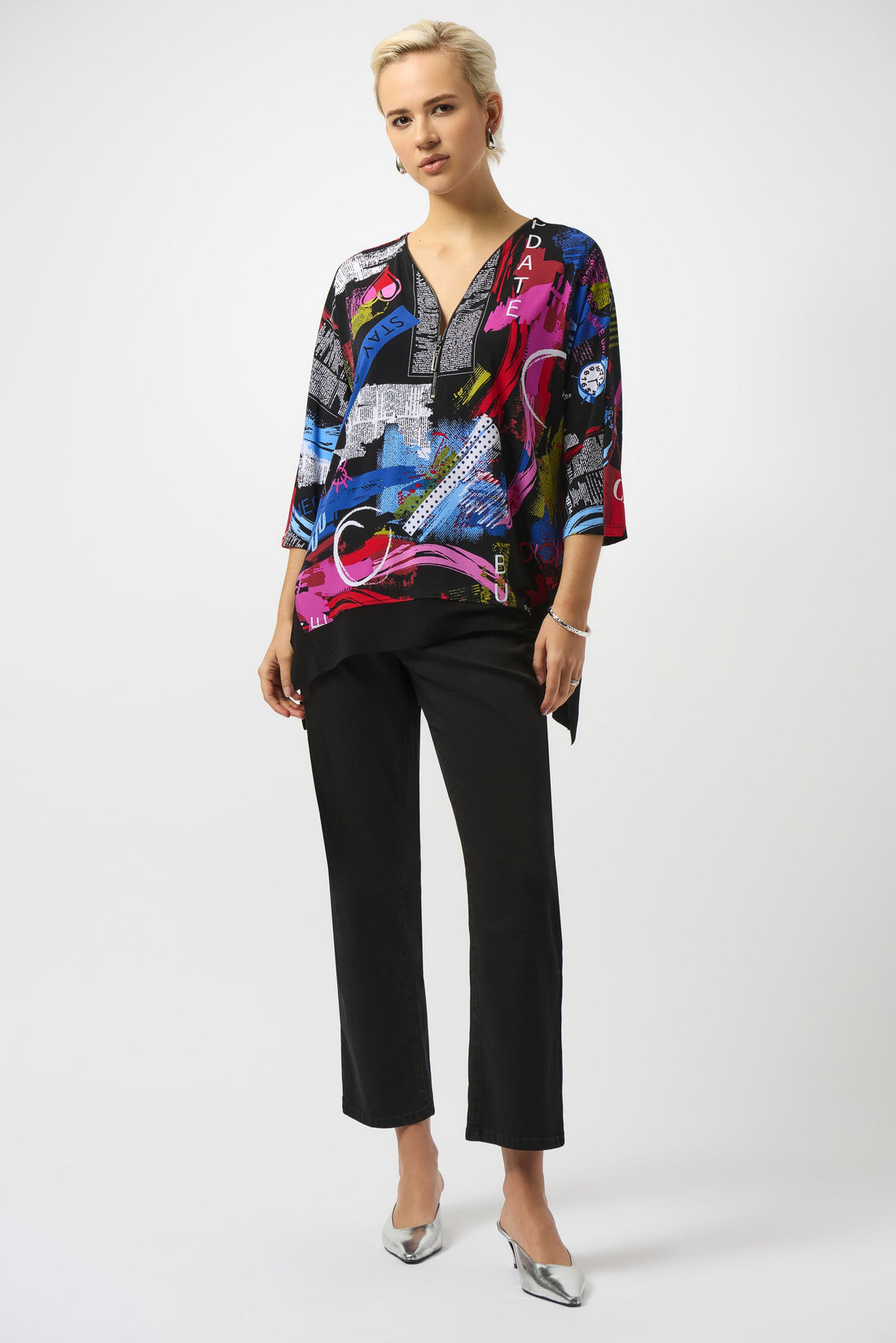 253113 - Silky Knit Printed Boxy Tunic