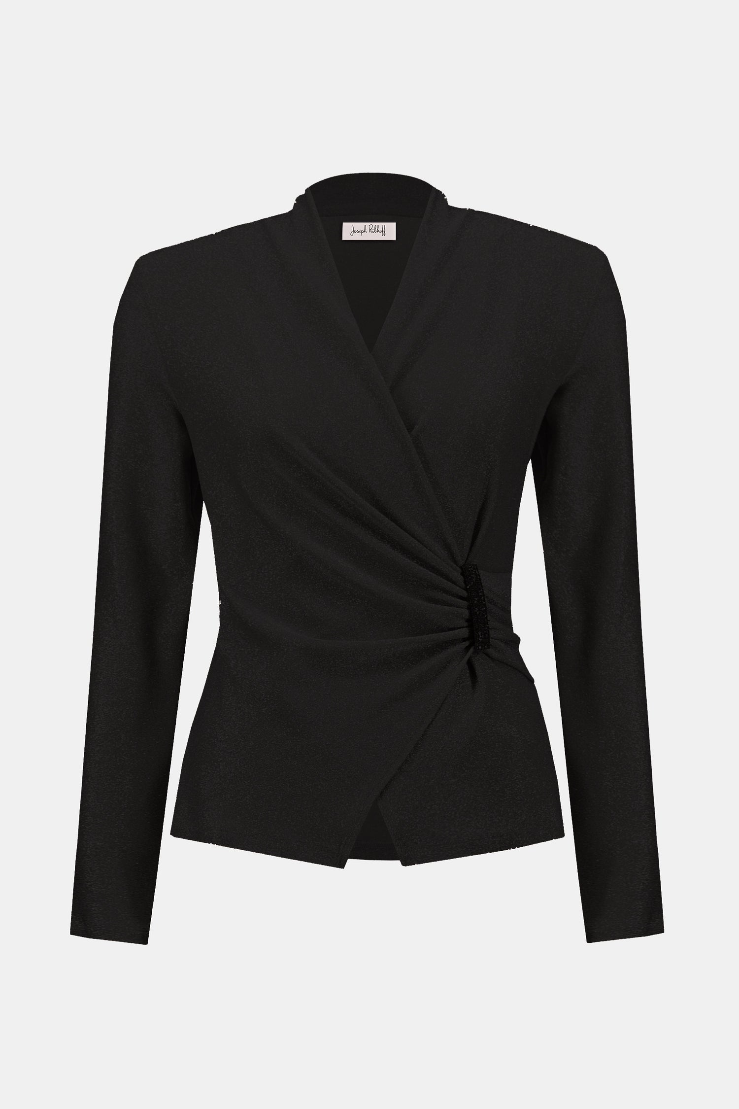 253789 Signature | Novelty Knit Wrap-Style Fitted Top