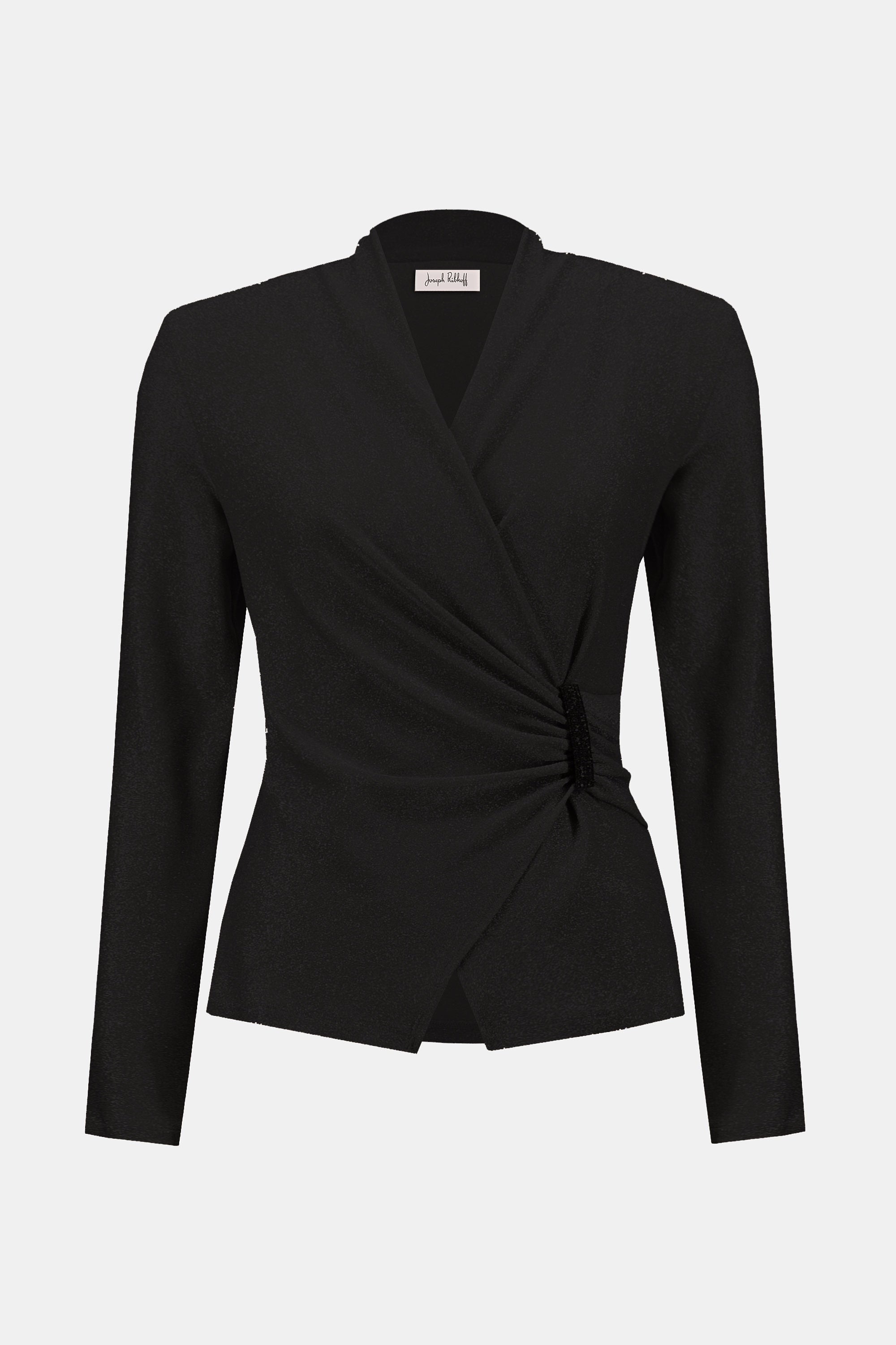 253789 Signature | Novelty Knit Wrap-Style Fitted Top