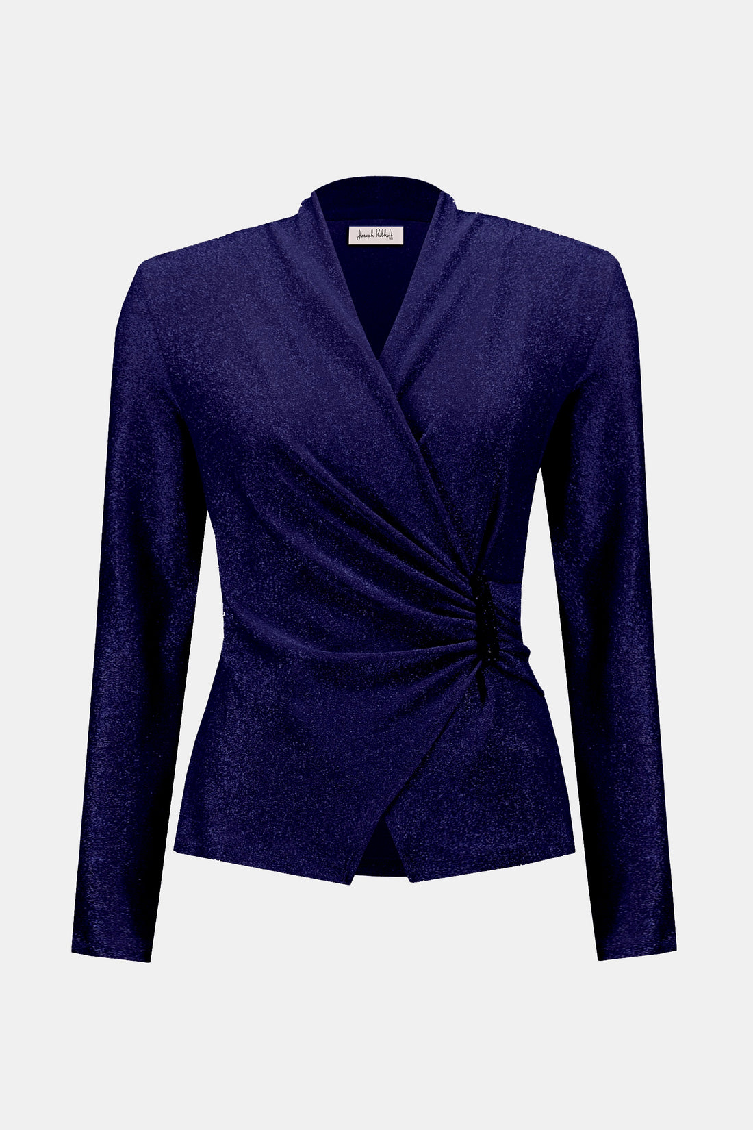 Novelty Knit Wrap-Style Fitted Top - 253789