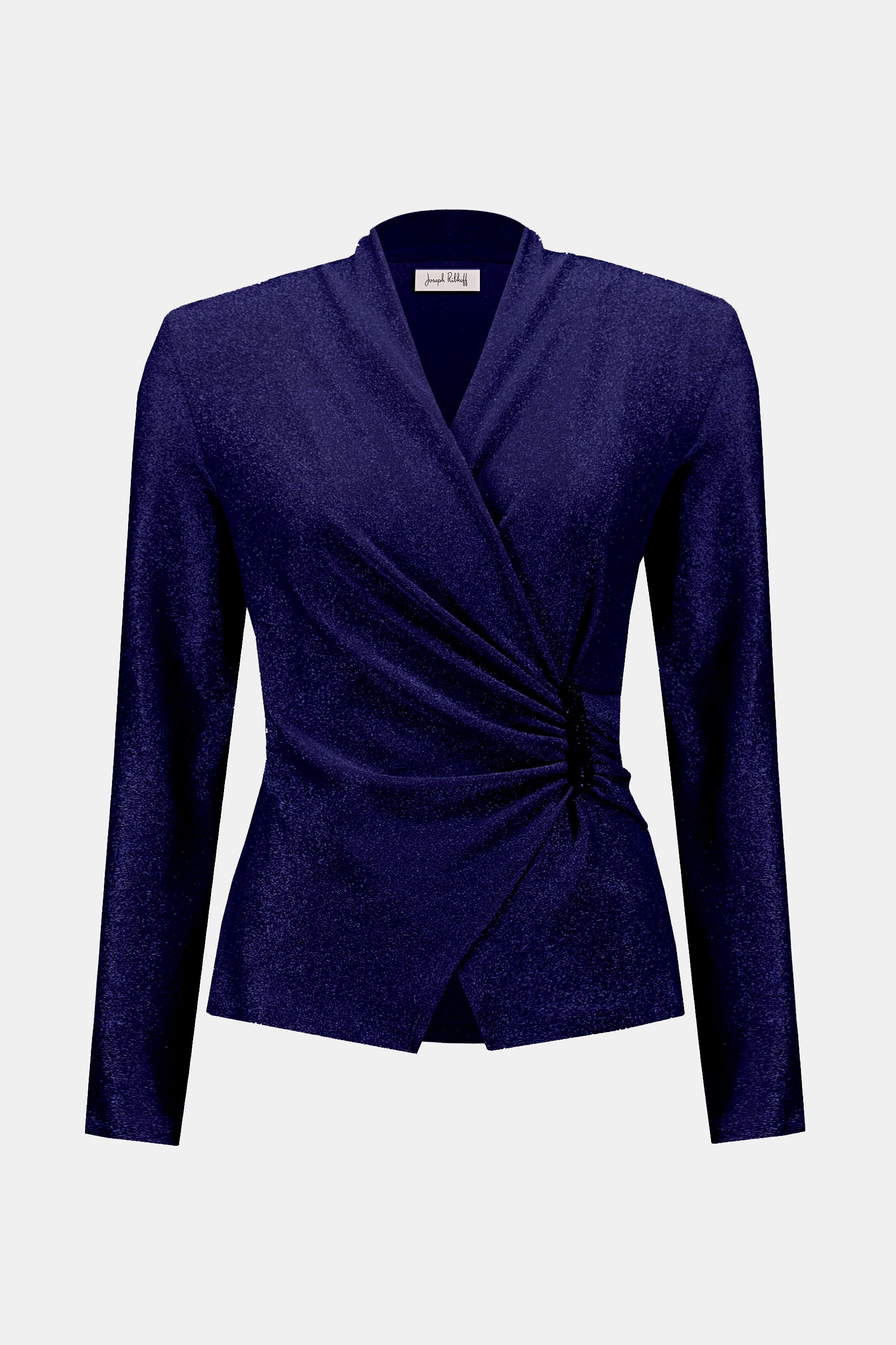 Novelty Knit Wrap-Style Fitted Top - 253789
