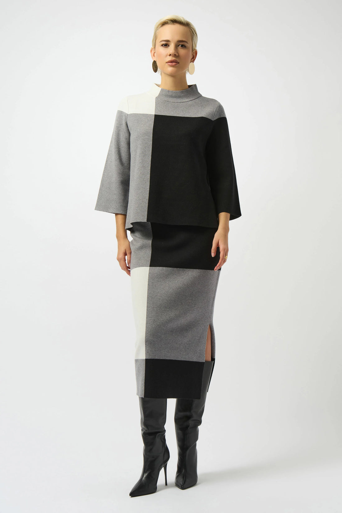 253907 Jacquard Sweater Colour Block Pullover