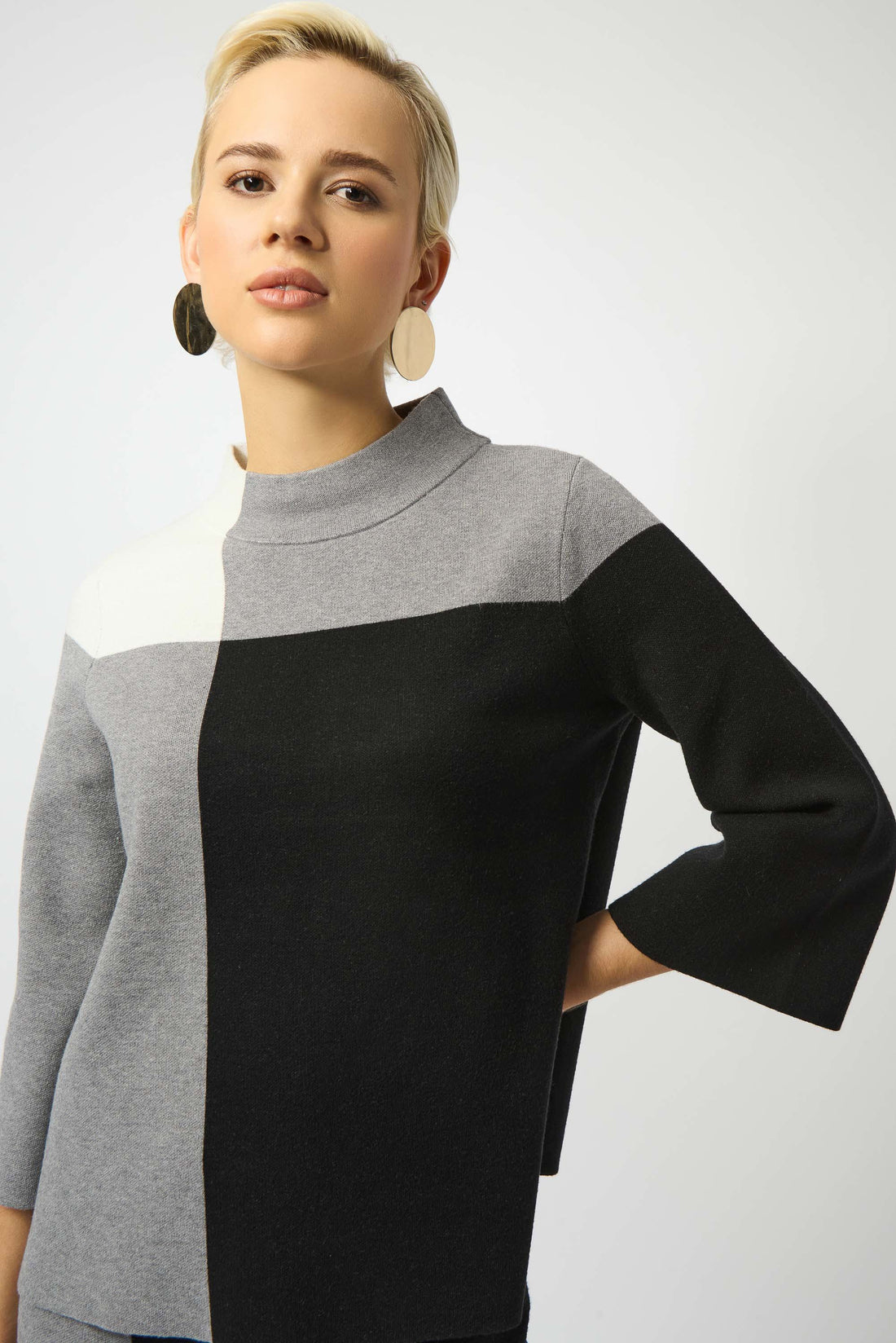 253907 Jacquard Sweater Colour Block Pullover