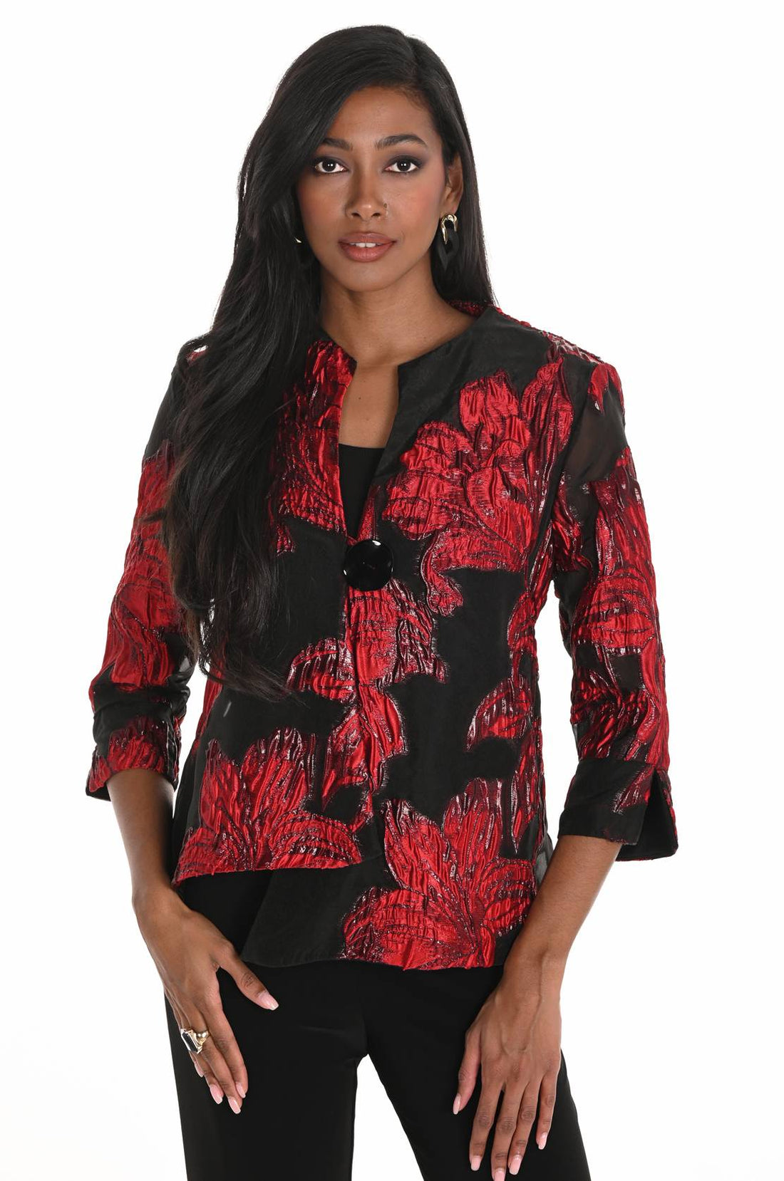 259157 3/4 Sleeve A-Line Jacket