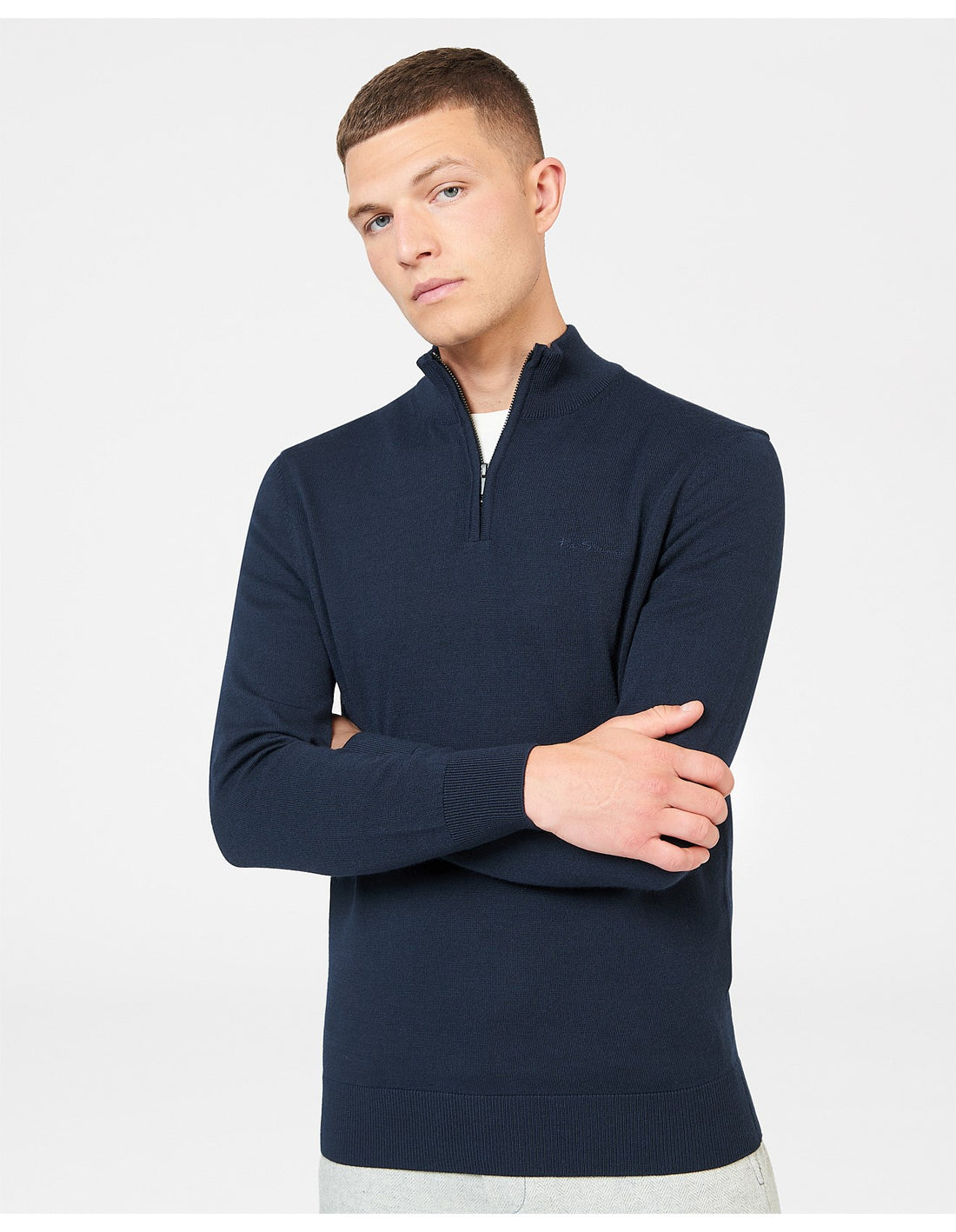 Merino Half Zip Darvy Navy Ben Sherman
