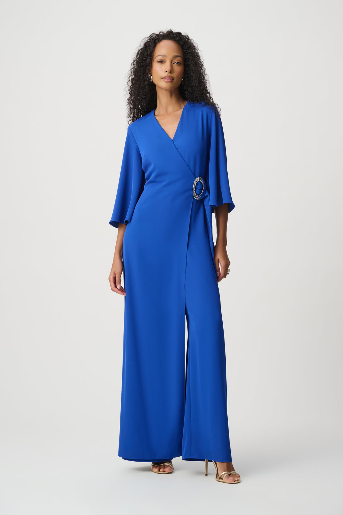 Wrap Front Wide-Leg Jumpsuit