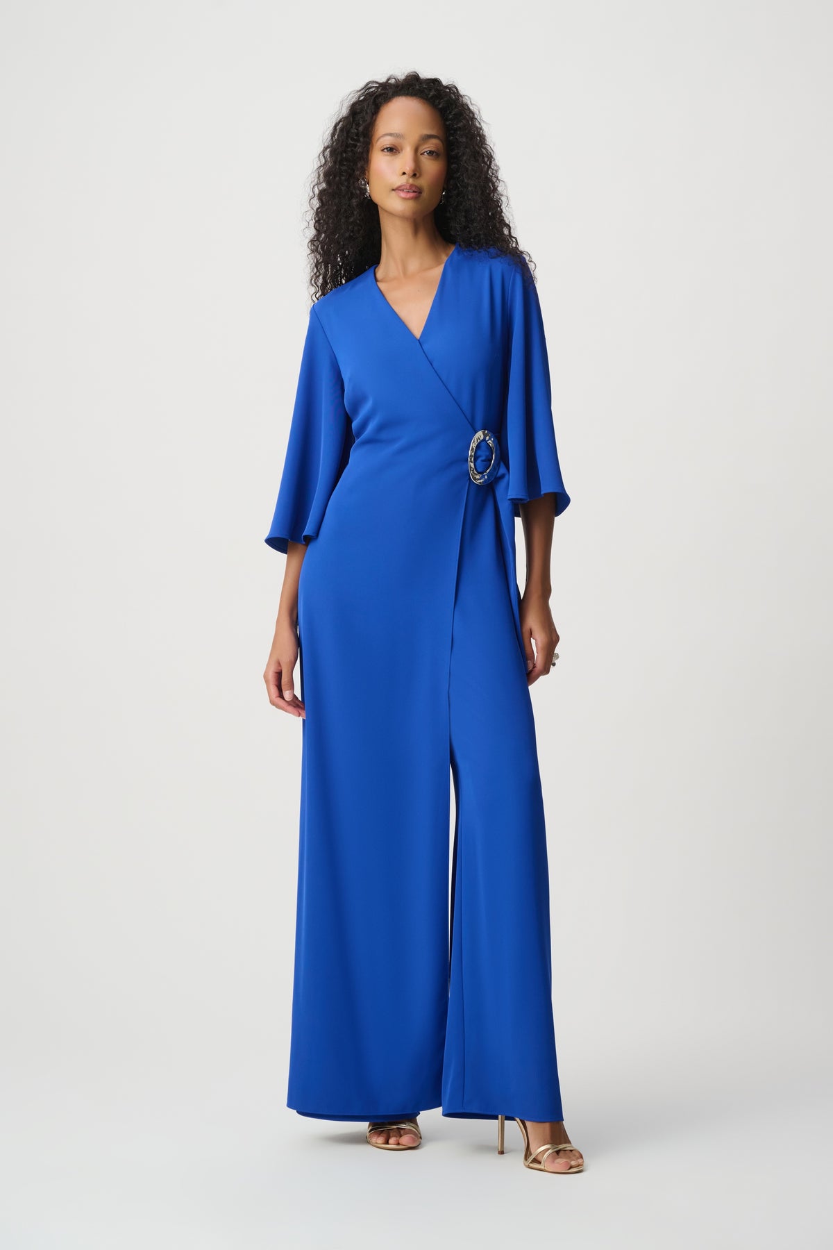 Wrap Front Wide-Leg Jumpsuit