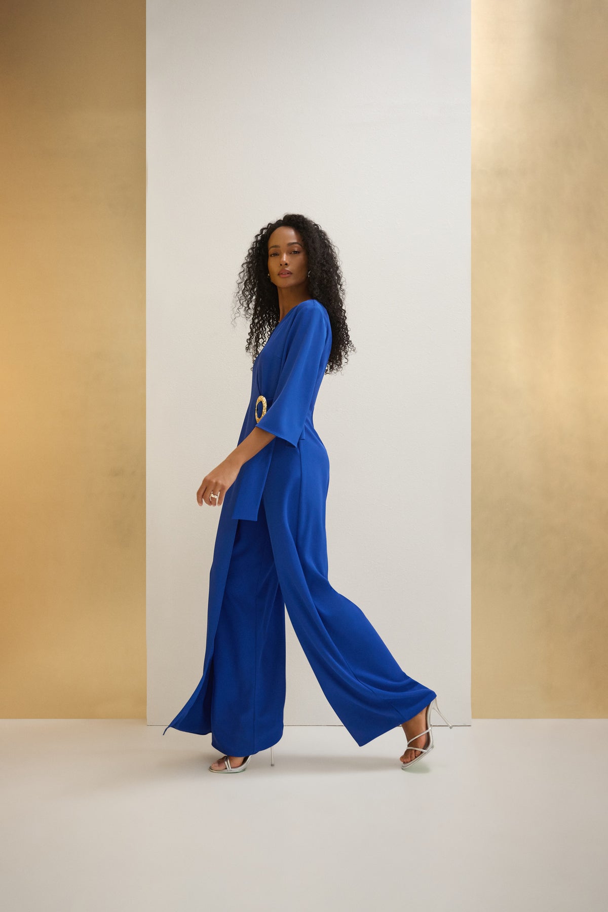 Wrap Front Wide-Leg Jumpsuit