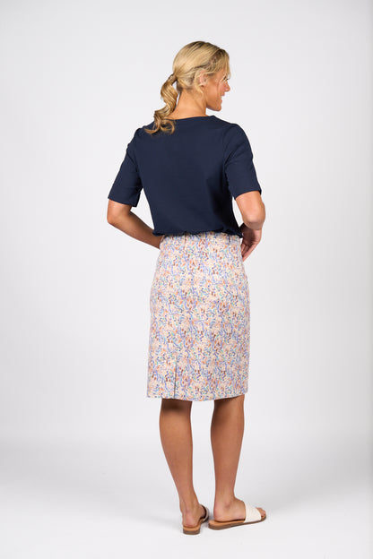 372AV Denim Skirt With Back Vent