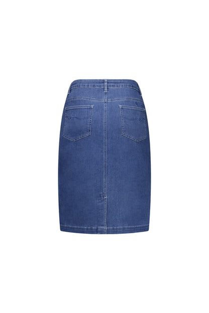 372AV Denim Skirt With Back Vent