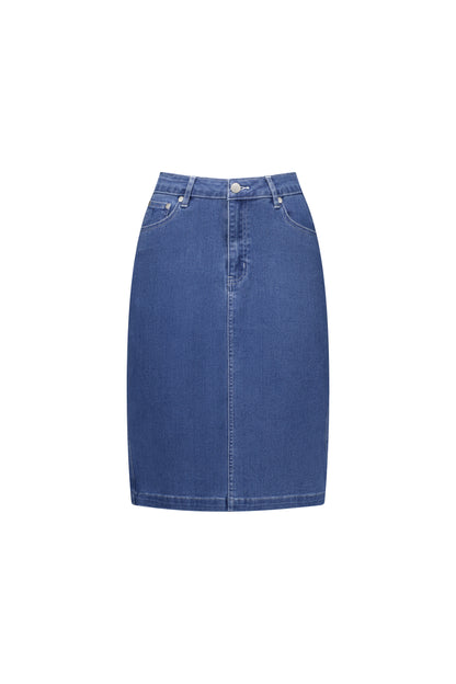 372AV Denim Skirt With Back Vent