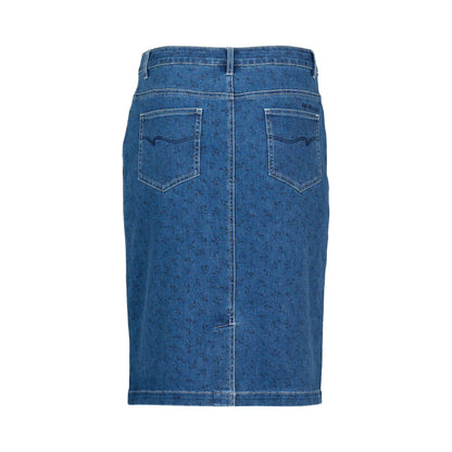 372AV Denim Skirt With Back Vent