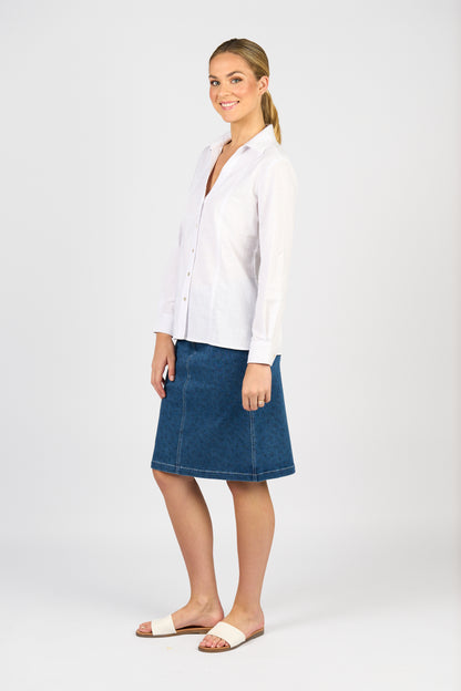 372AV Denim Skirt With Back Vent