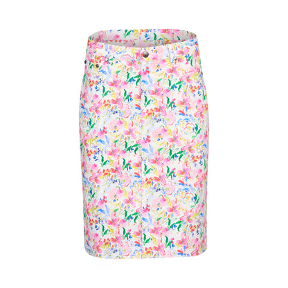 372AV Printed Lightweight Skirt with Centre Back Vent