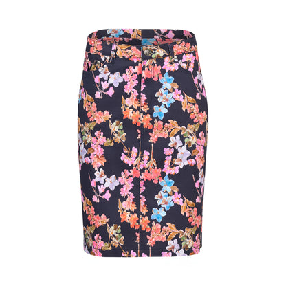 372AV Printed Lightweight Skirt with Centre Back Vent