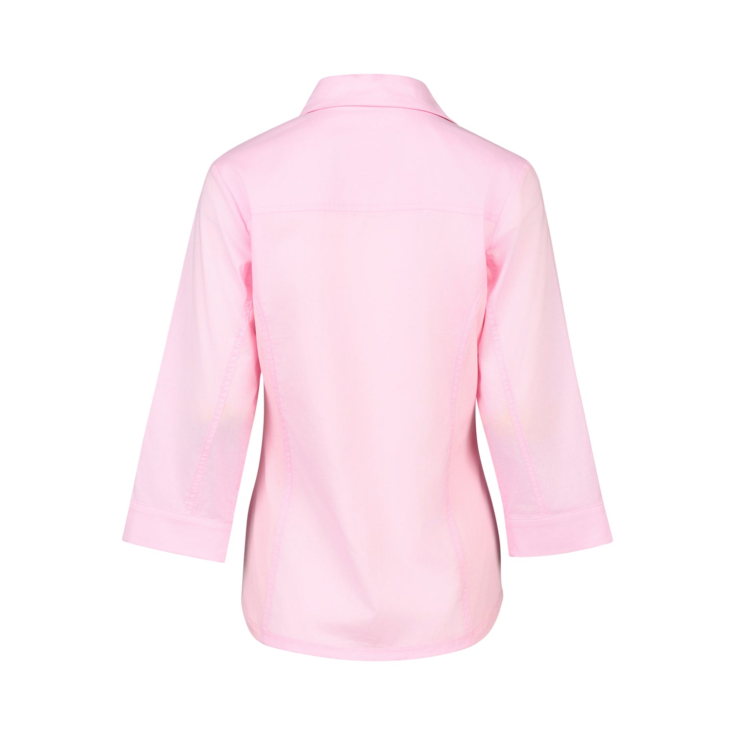 4032 Plain Button Up Shirt With Rib Panels
