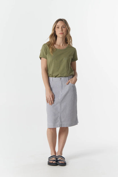 5250 Knee Denim Lenght Skirt