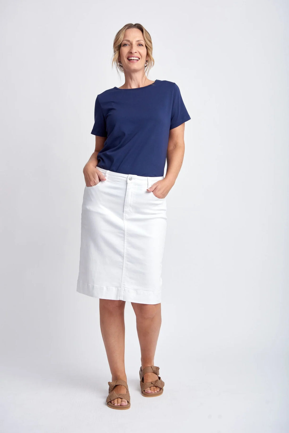 5250 Knee Denim Lenght Skirt