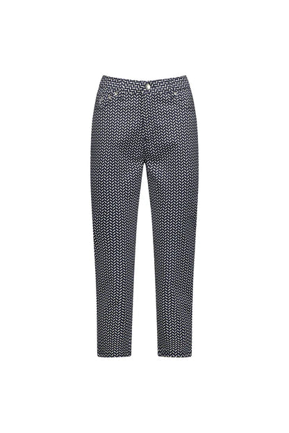 Vassalli Printed Slim Leg Pant 7/8 Lightweight Pull On
