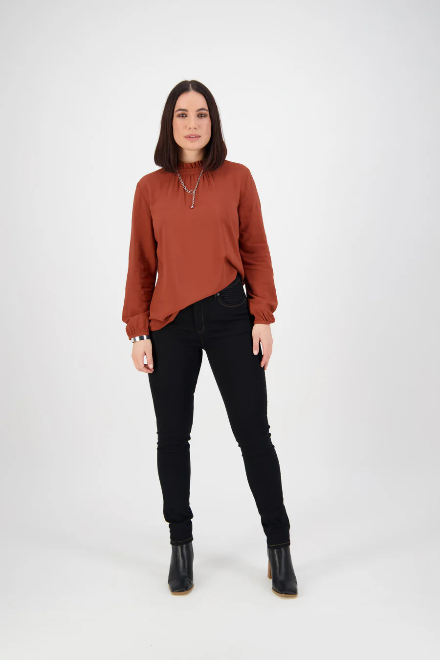 Skinny Leg Full Length Basket Weave Jean