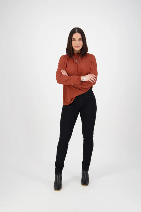 5535 - Black Denim Vassalli Skinny Leg Full Length Jeans