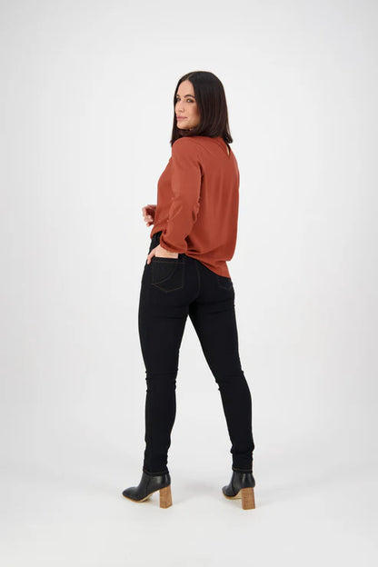 5535 - Black Denim Vassalli Skinny Leg Full Length Jeans