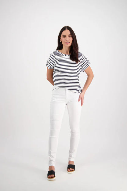 5535 White Denim - Skinny Leg Vassalli Jeans