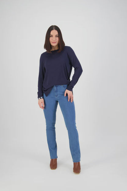 5878 - Plain New Blue Slim Leg Full Length