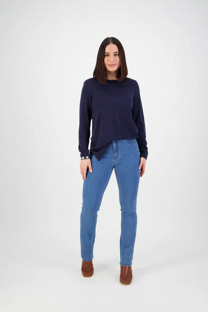 5878 - Plain New Blue Slim Leg Full Length