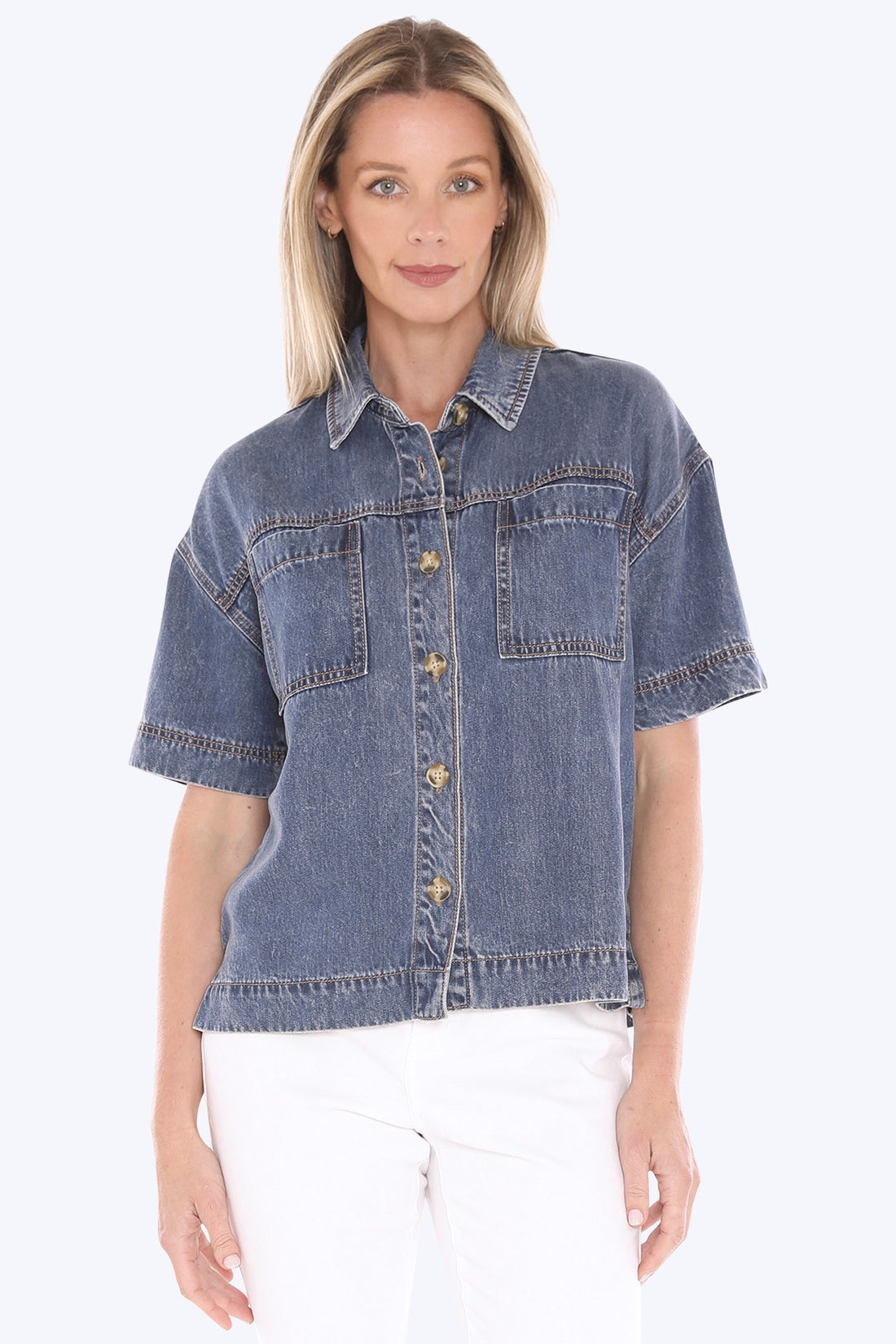 596J3125A  Soft Denim S/S Shirt