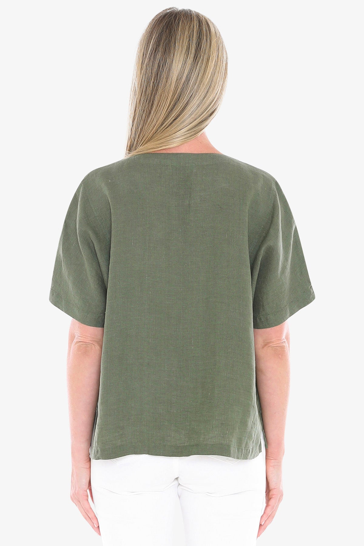 596J3160A 2 Pocket Linen Top