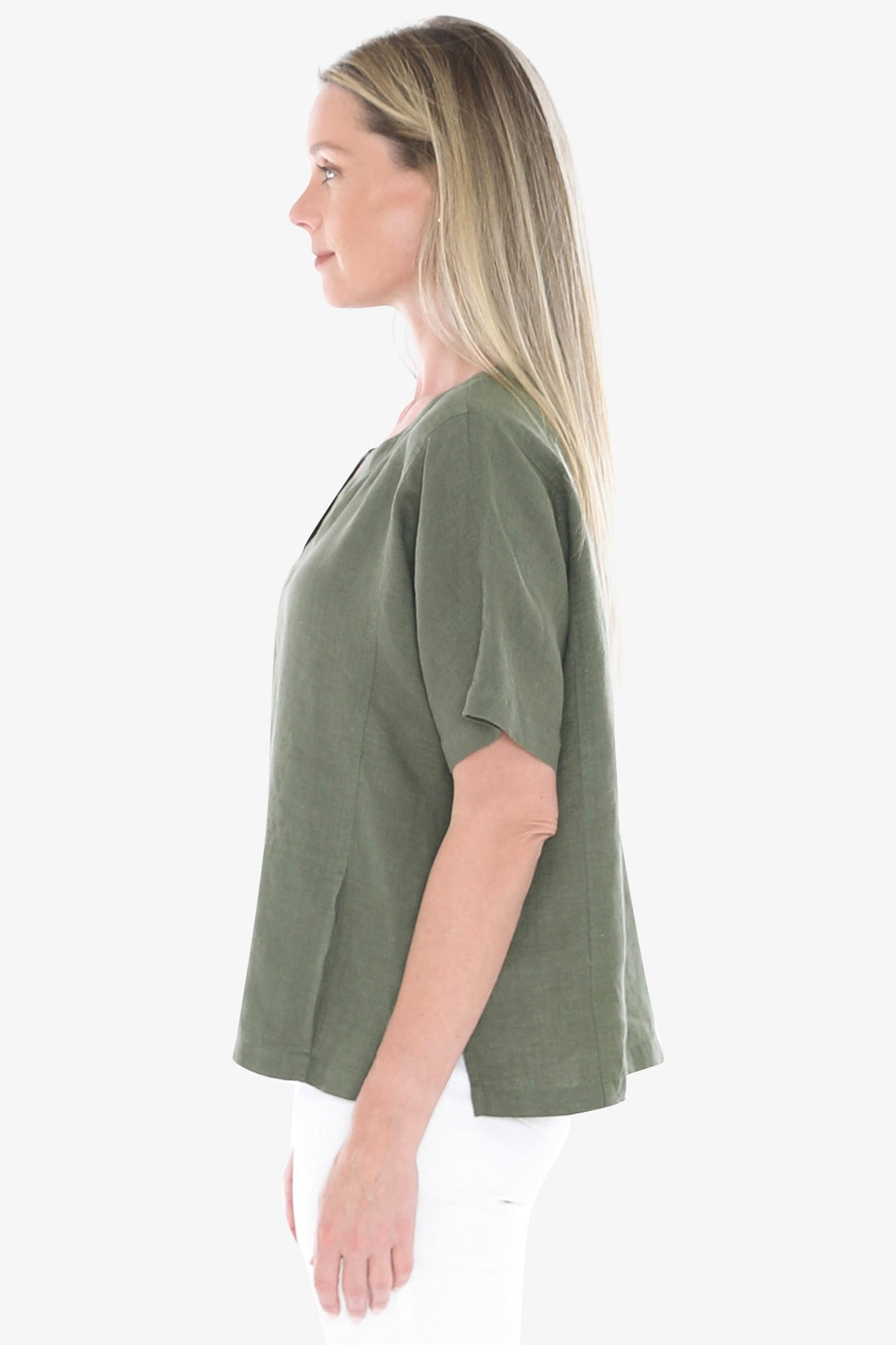 596J3160A 2 Pocket Linen Top