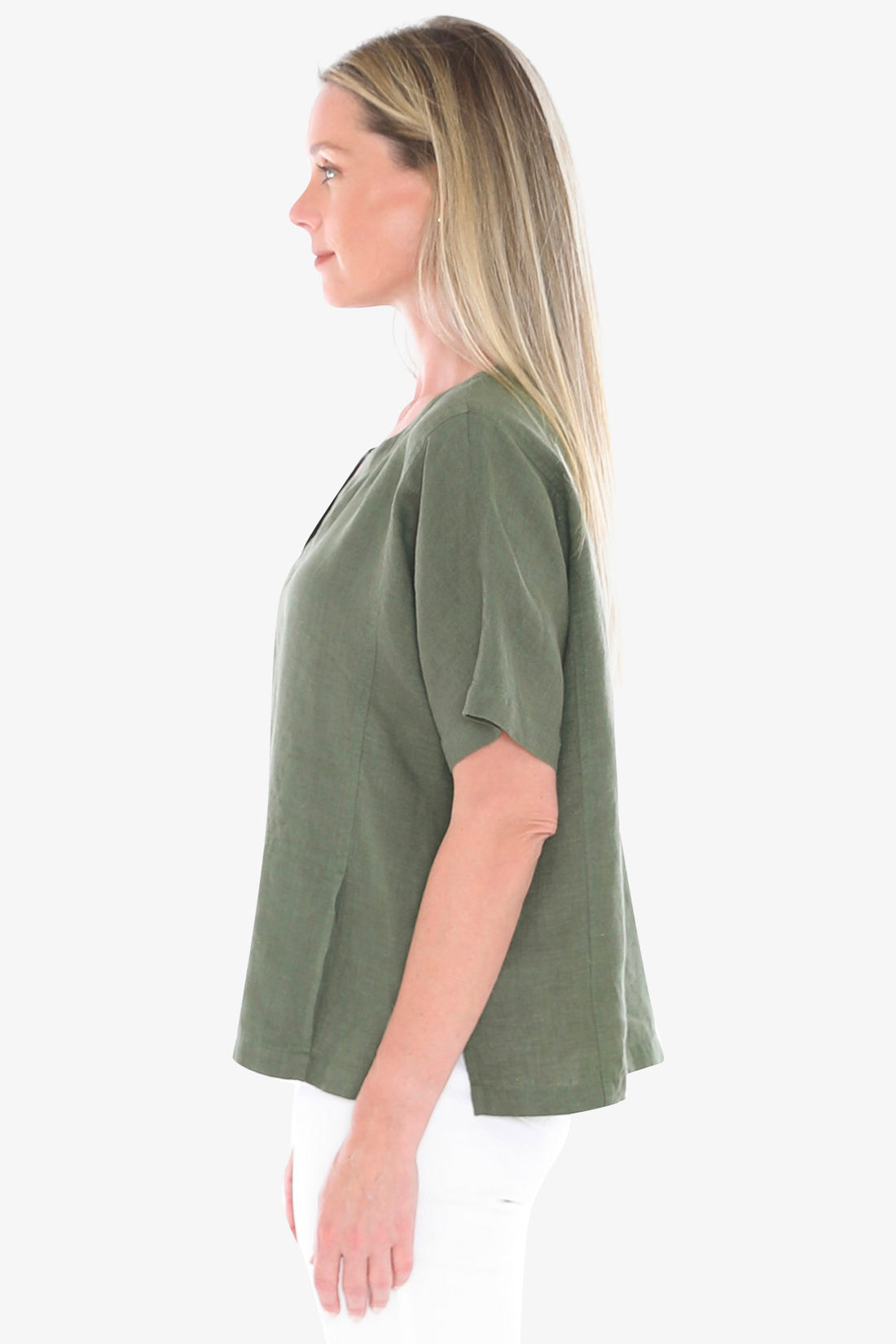 596J3160A 2 Pocket Linen Top