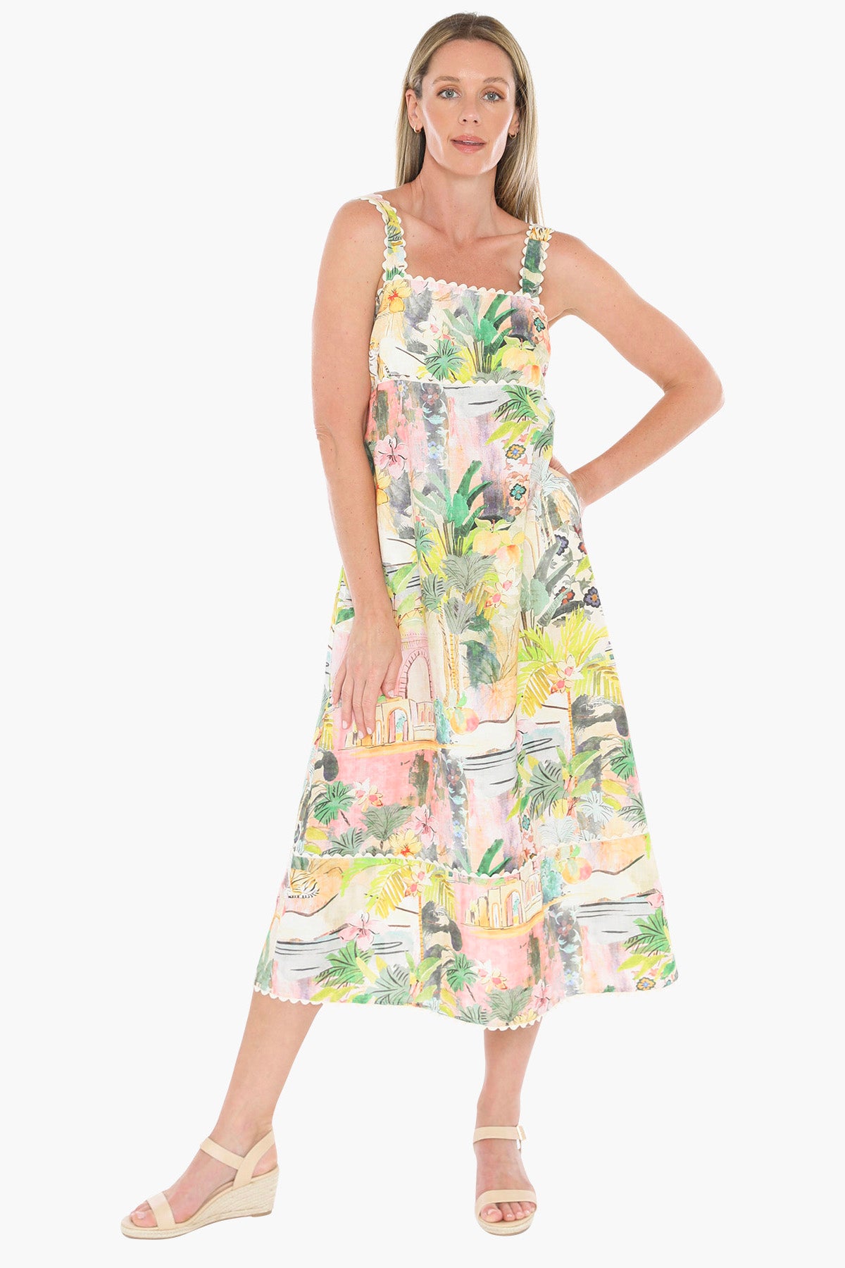 596J5159A Tiger Island Ric Rac Dress