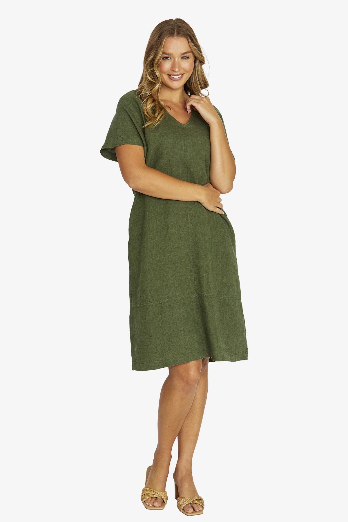 Flutter Sleeve Dress Evergreen - Jump
