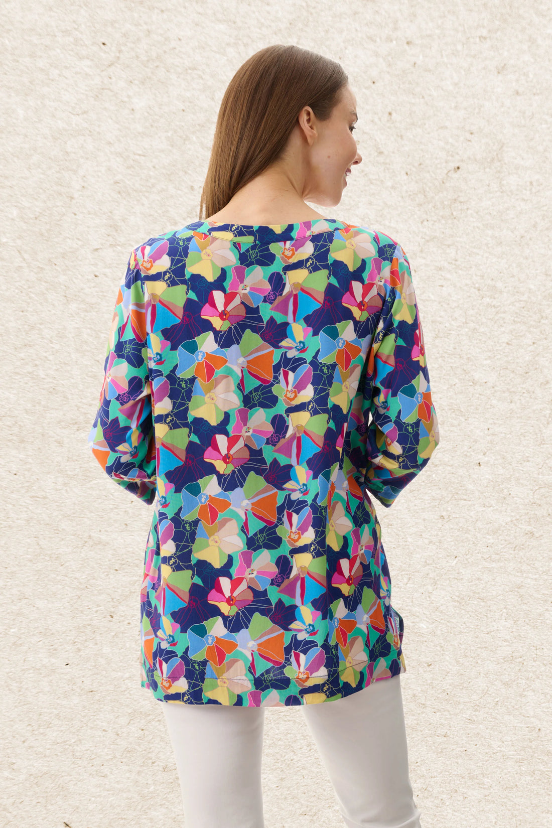 6MR57B Bluebottle 3/4 Sleeve Top