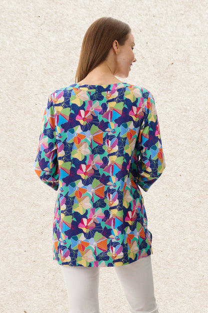 6MR57B Bluebottle 3/4 Sleeve Top