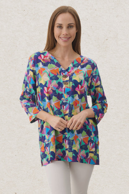 6MR57B Bluebottle 3/4 Sleeve Top