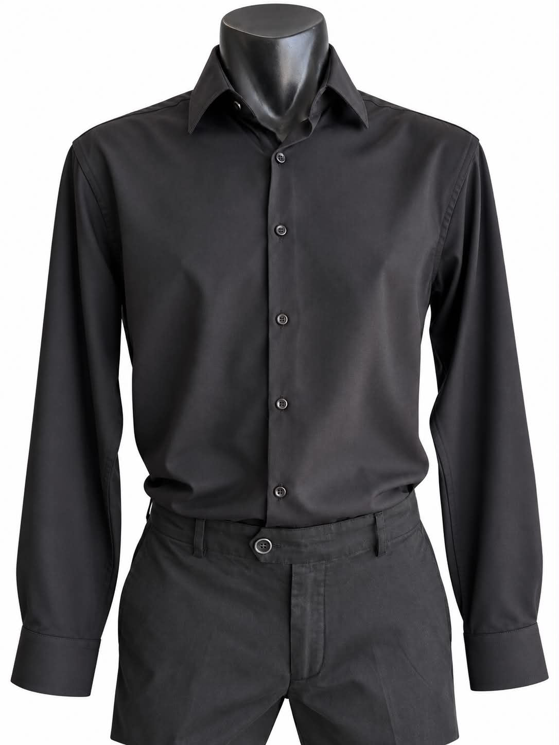 Bamboo Cotton Shirt SB-02 Black - AK Demire